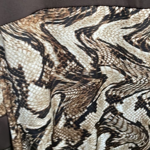 NWT Michael Kors Dress snake print gold logo embossed tie waist belt animal - Picture 14 of 16